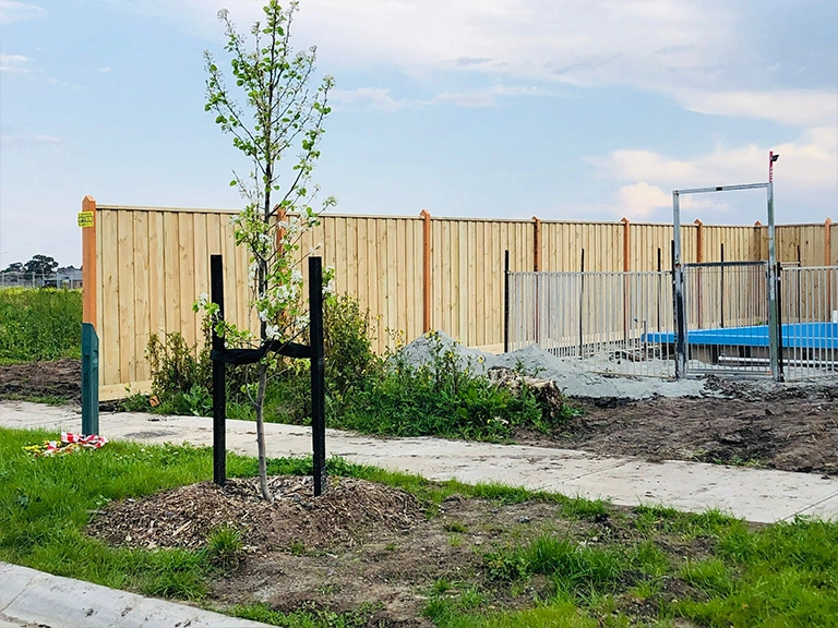Custom timber fence designed for Berwick property