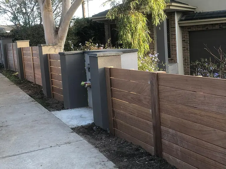 Front yard timber fence Pakenham